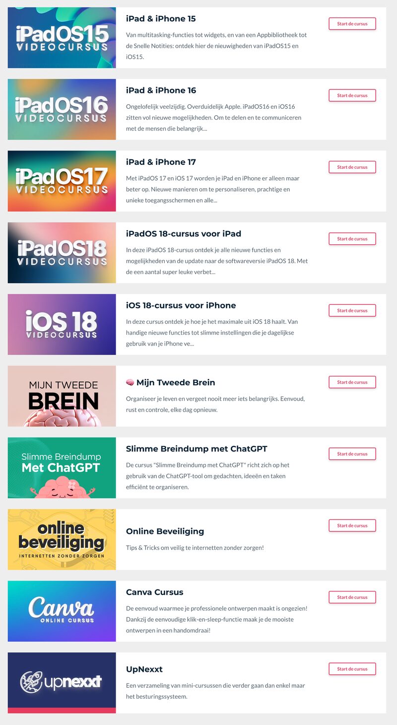 Cursusoverzicht pagina 3