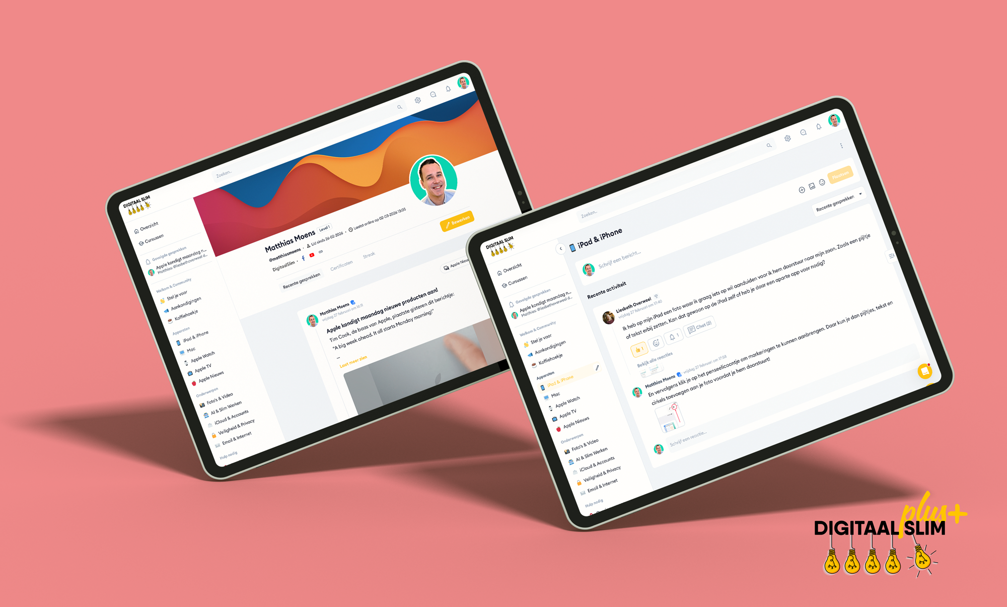 DigitaalSlim Plus+ op twee iPads